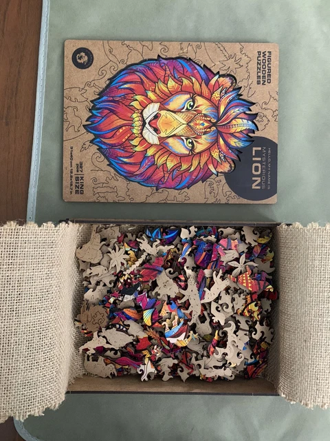 Unidragon Wooden Jigsaw Puzzles Mysterious Lion KING SIZE 327 Pieces Complete 2