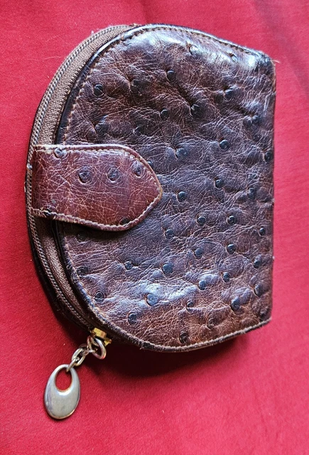 Portachiavi In Pelle Tripiega Vintage Marrone Chiaro, NOS Con Chiusura A Scatto Per Uomo