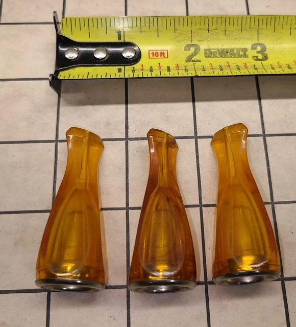 Lot of 3 ORANGE LARGER SIZE Antique Cigar Holders Tips Mouthpiece Bakelite