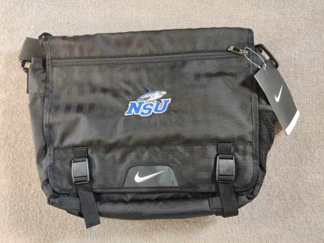 Nova Southeastern Sharks Nike Golf Black Departure Laptop Messenger Shoulder Bag