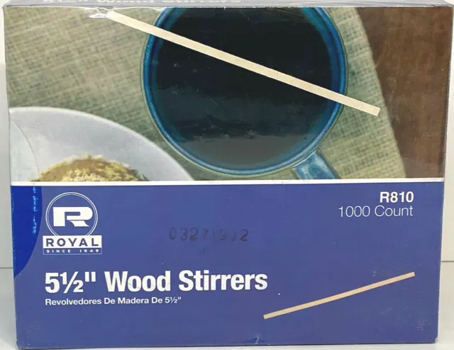 Royal 5/12 Inch Wood Stirrers 1000 count R810 10t