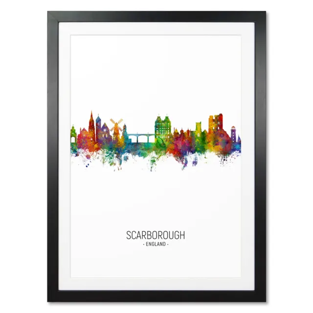 Scarborough Skyline, Poster, Canvas or Framed Print, watercolour painting 7377