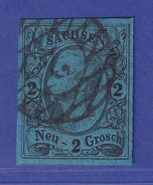Sachsen König Johann I. 2 Ngr  Mi.-Nr. 10 a  gestempelt