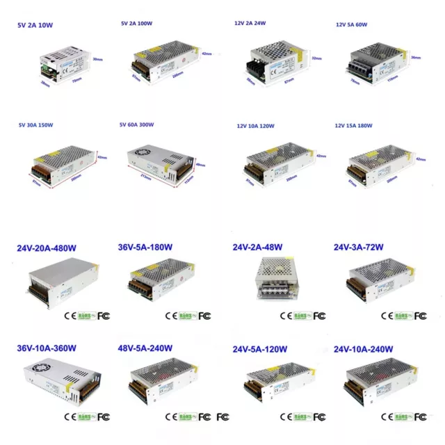 1Pcs DC 5V/12V/24V/36V/48V Regulated Switch Power Supply Driver 3D Printer