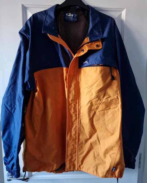 Gill Men's Sailing Coat Size XL Orange Blue Zip Up Breathable Windbreaker Gill Men's Sailing Coat Size XL Orange Blue Zip Up Breathable Windbreaker