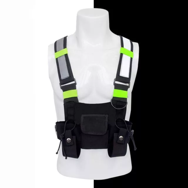 Talkie Rescue Pocket Vest Rig Reflective Radio Chest Harness Two Way Walkie