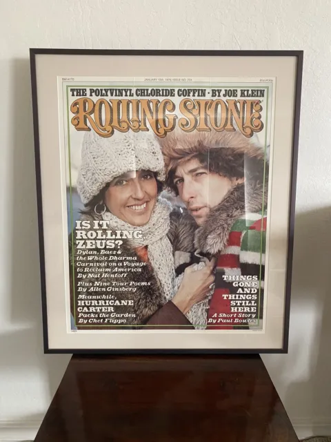 Framed 1976 Rolling Stone Magazine Cover Poster With Bob Dylan