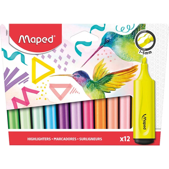 maped Fluo Peps Textmarker farbsortiert, 12 St.