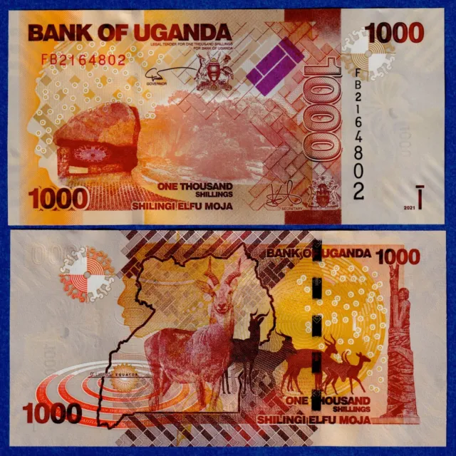 Uganda 1000 Shillings (2021/2022)  P49f UNC Banknote - Latest issue