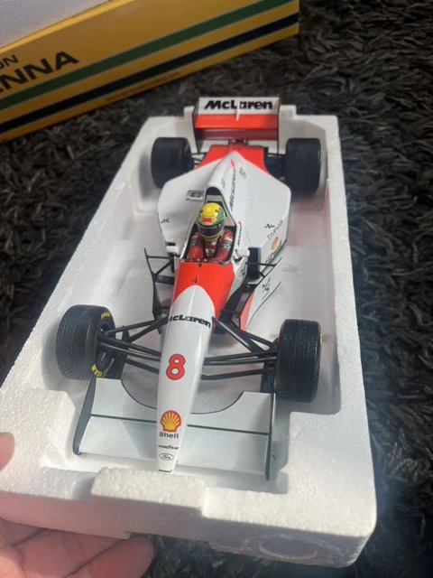 Super Rare Mini Champs McLaren MP4 8 Ayrton Senna 1993 European GP 1/18 with r