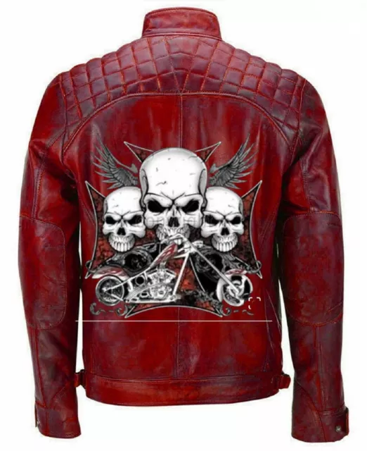 Giacca da moto da uomo nera e rossa Cafe Racer da corsa gratis dal vivo gratis nuovo arrivo!!