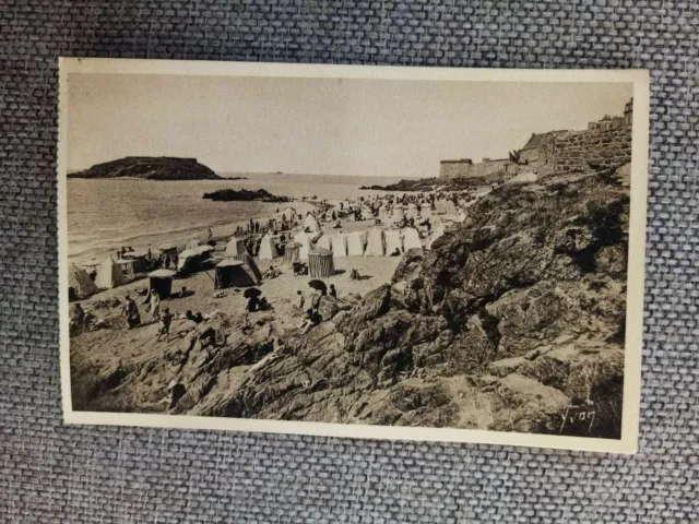 Cpa Saint Malo La Plage De Bon Secours Et Le Grand Bey