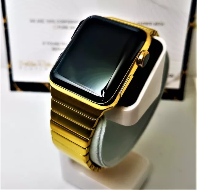24K GOLD PLATED Apple Watch Series 1 42mm Smart Watch Butterfly