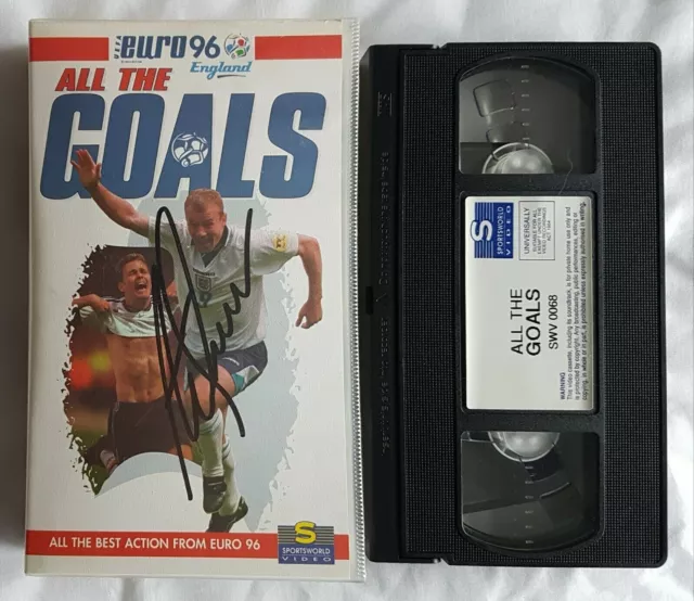 EURO 96 - All The Goals (VHS) Autographed / Signed by ALAN SHEARER