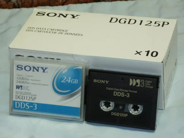 10 x Brand New Sony DGD125P DDS-3 & DAT 125 + Min Digital Audio Tape Cassettes