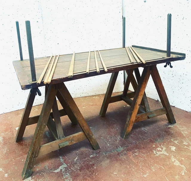 Ancienne table de drapier en chêne