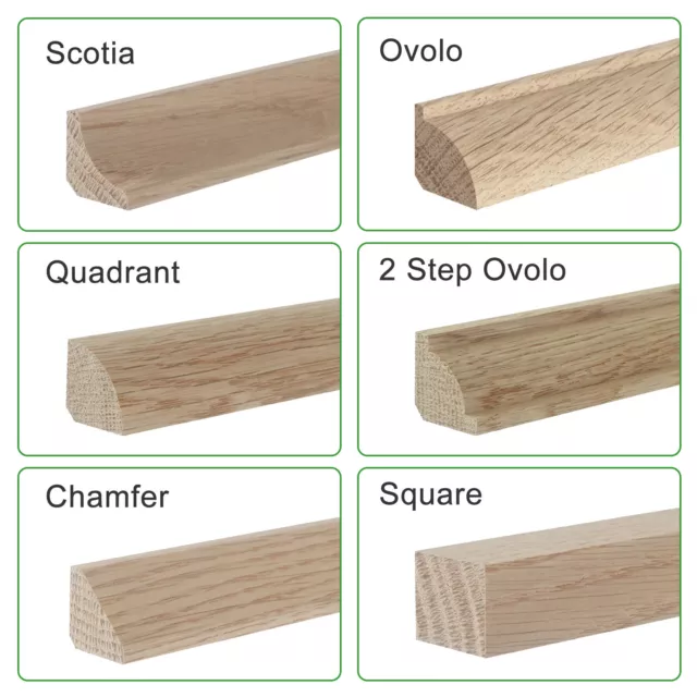 Solid Oak Floor Beading I  0.9m I Corner Edge Bead I 12mm, 15mm, 19mm, 22mm