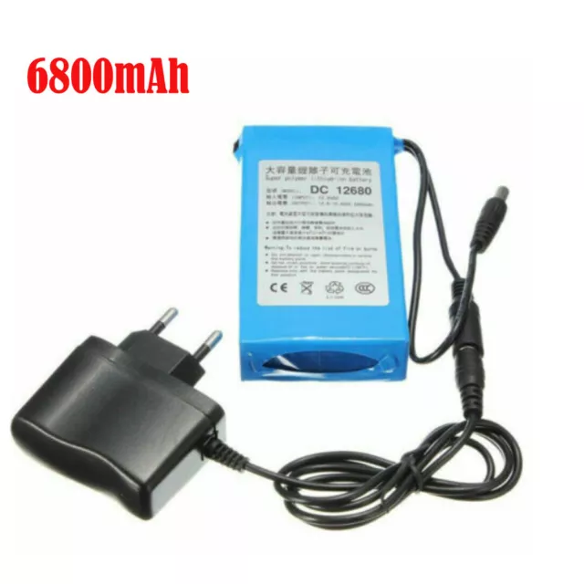 DC12680 6800mAh 12V Super Rechargeable Li-ion Battery Pack for Video Cameras NEW