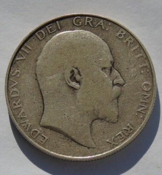 1907 Edward VII Silver Half-Crown, Good Detail, S3980, 32mm 14.00g