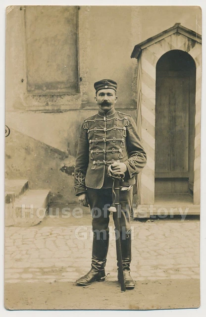 116225, Portraitfoto CDV, Husaren Regiment, HR, mit Krätz, Attila, Säbel, Grimma