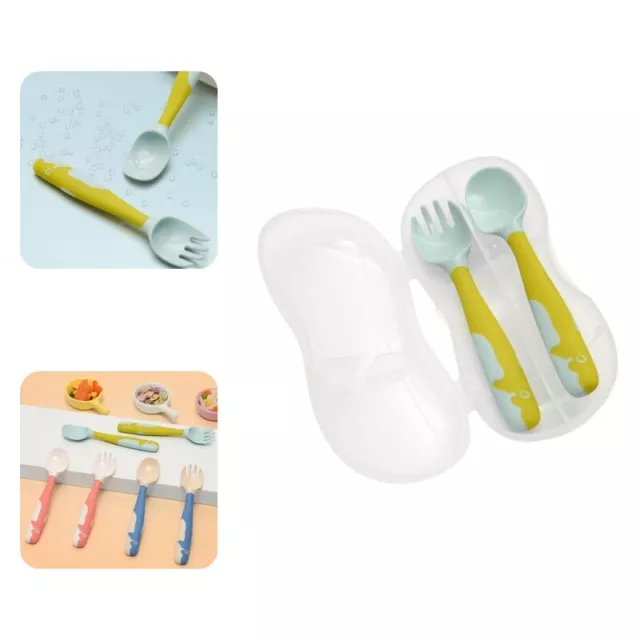 1 Set Baby Spoon Non-slip Handle Heat Resistant High-Temperature Resistant Baby