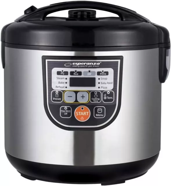 Cuiseur Multi Cuisseur à Riz 860W Robot à Vapeur Pot de Cuisson Inox