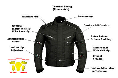 Profirst Motorcycle Motorbike Waterproof Cordura Textile Jackets Armor Road Safe