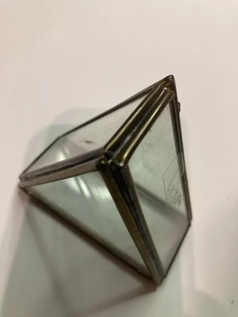 Petite boite triangulaire en cuivre et plexi déco rétro chic années 60