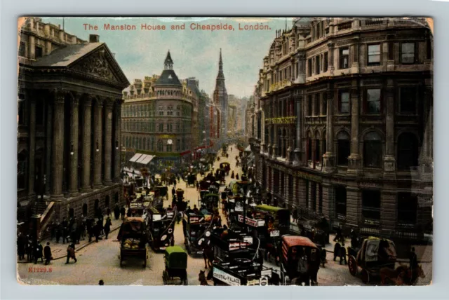 RPPC London UK-United Kingdom, The Mansion House Cheapside Real Photo Postcard