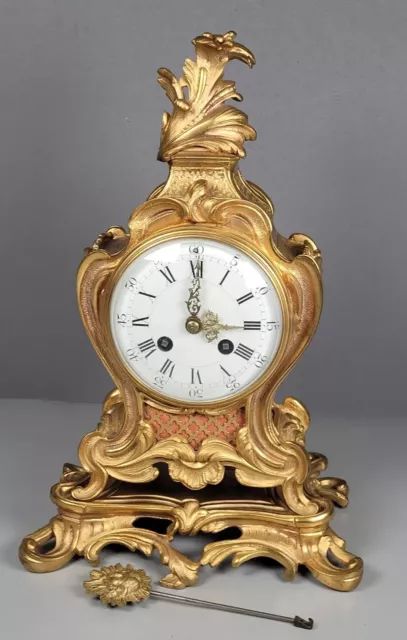 19th CENTURY FRENCH BRONZE AND GILT BRASS MANTEL CLOCK