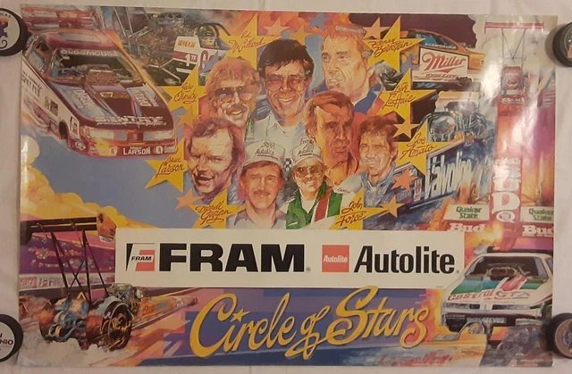 Fram Kenny Bernstein Joe Amato John Force Ed McCulloch Drag Racing Poster 24x36