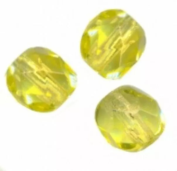 25 PERLES FACETTES DE BOHEME  6 mm JONQUIL AB port gratuit