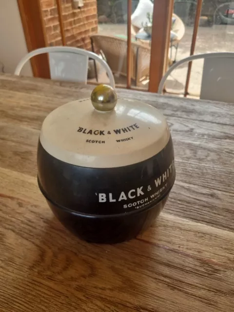 Vintage Buchanan's Scotch Whisky 'Black & White' Plastic Ice Bucket