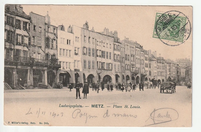 METZ  - Moselle - CPA 57 - Places - Place St Louis - Arcades
