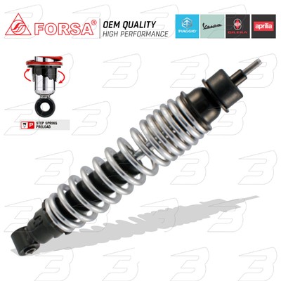 Cif AMMORTIZZATORE POSTERIORE REGOLABILE CIF PIAGGIO VESPA ET4 LX LXV 125 150 6388RE 
