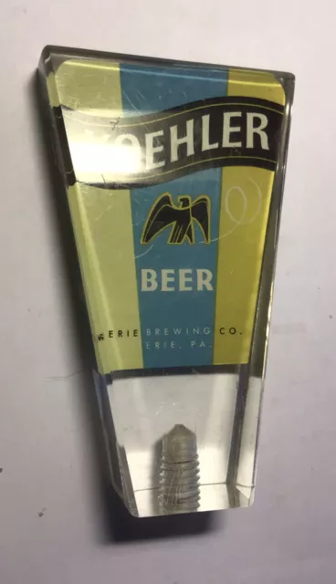 Koehler Beer NOS  tap knob handle Erie Brewing Company vintage
