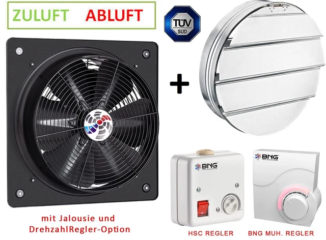 Abluftventilator Wandventilator 200 bis 600 mm Wandlüfter Abluft Wandgerät Abluftventilator Wandventilator 200 bis 600 mm Wandlüfter Abluft Wandgerät