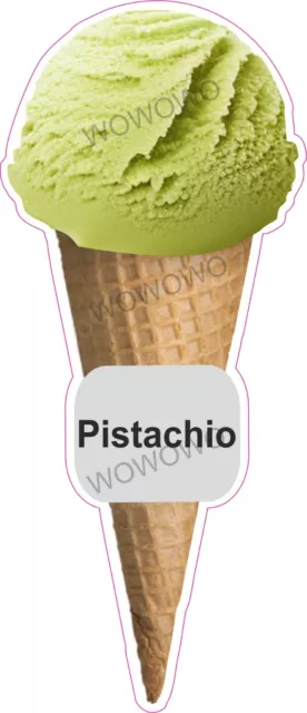Ice cream van sticker Pistachio Scoop Cone waffle trailer shop decals
