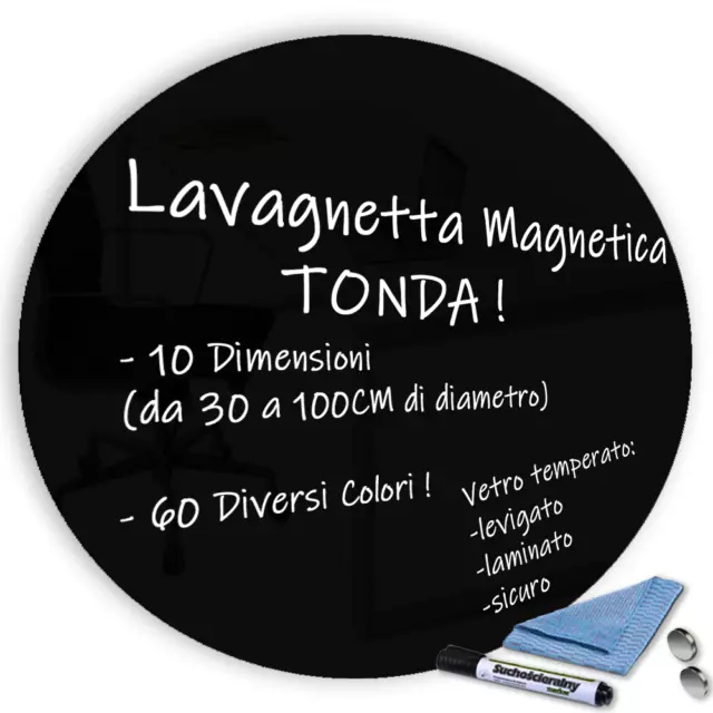 Lavagna Magnetica Lavagnetta Da parete per Ufficio Casa Scuola Cucina Nero