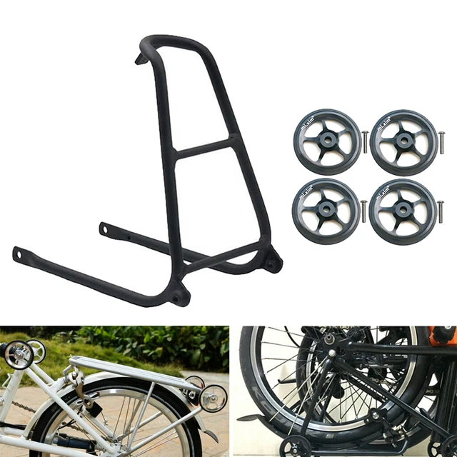 FOLDING BIKE REAR Rack Ultralight Easywheel Mount Bracket EZ Wheels for