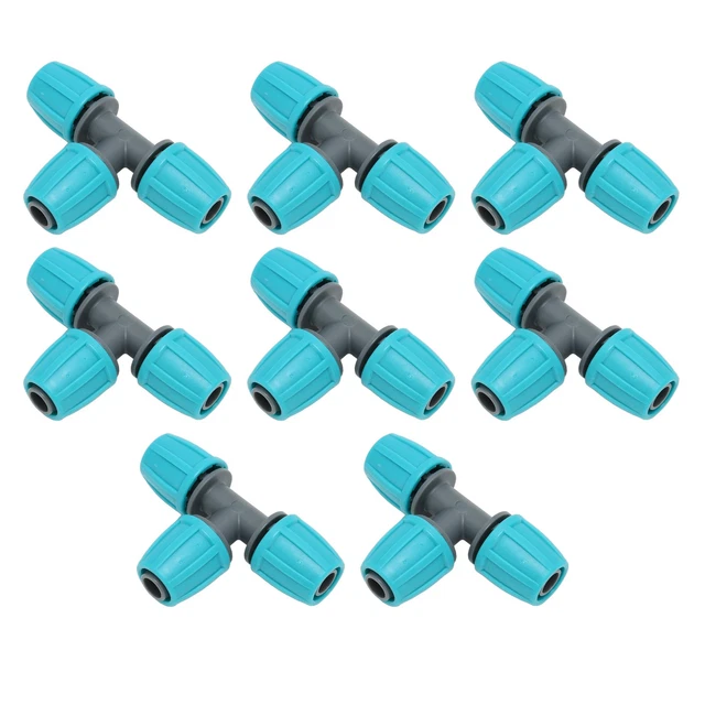 20 Pack Drip Irrigation Tubing Tee Barbed Hose Fittings 0.6inch Diameter Drip