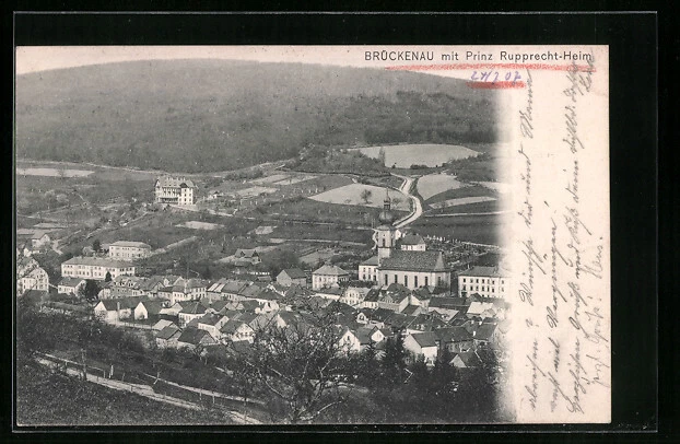 AK Bad Brückenau, Ortsansicht mit Prinz Rupprecht-Heim 1907