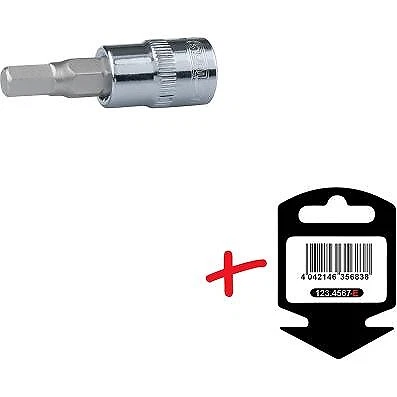 KS TOOLS 3/8"" CHROMEplus nodo bit esagonale interno, 3/16"