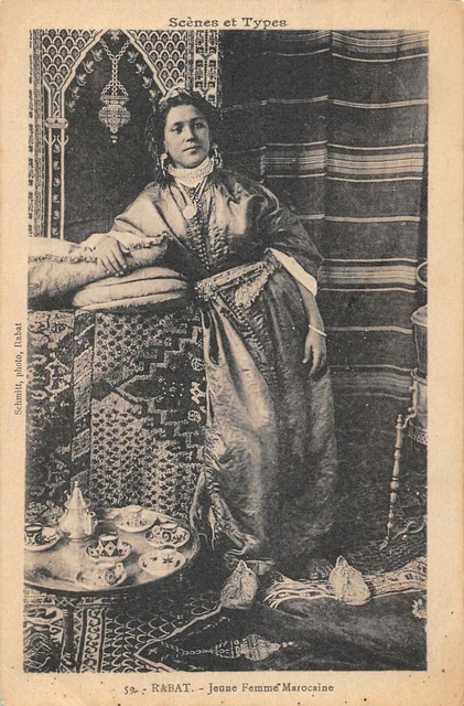 Cpa Maroc Rabat Scenes Et Types Jeune Femme Marocaine