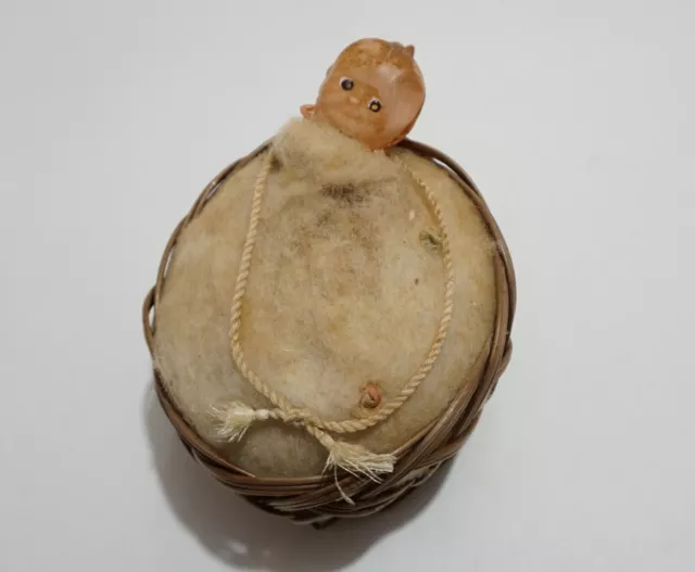Kewpie Celluloid Doll Pincushion Pin Cushion 1916–1930s Wicker Basket Basket