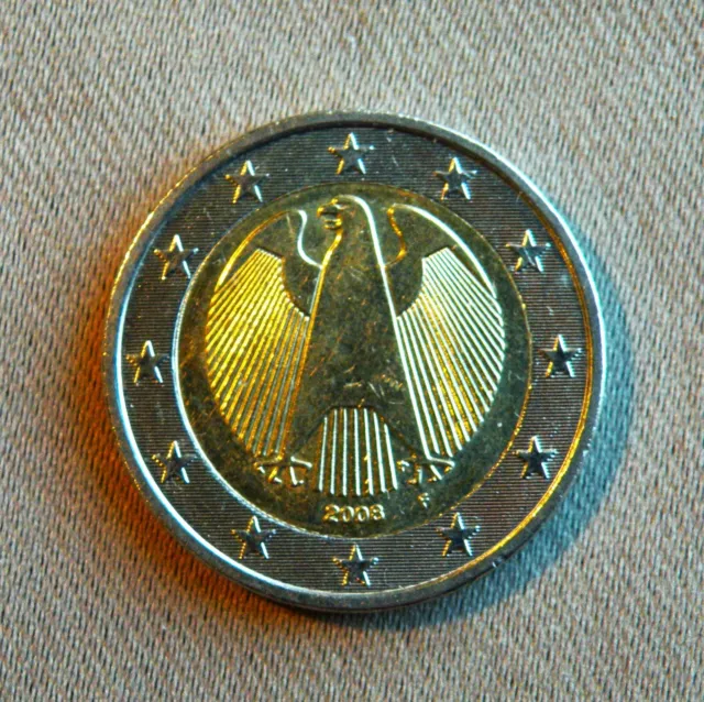 Pièce 2 Euros. ALLEMAGNE. 2008. Aigle Héraldique. Pièce annuelle. At. F. Circ.