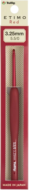 Tulip Etimo Red Crochet Hook W/ Cushion Grip-3.25mm TED-055E