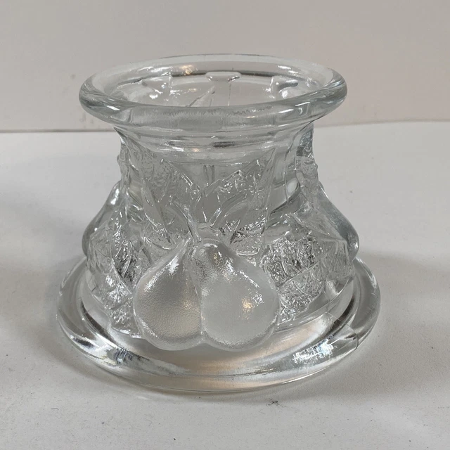 Portavelas de vidrio transparente en relieve pesado Baltimore 3,5"" H