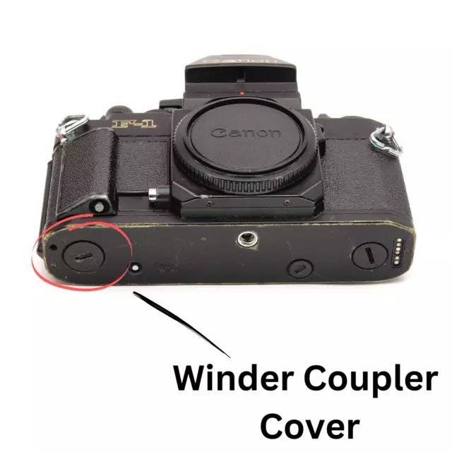 Canon F-1n Winder Coupler Cap Cover Abdeckkappe für New F-1 von Ausgeknipst