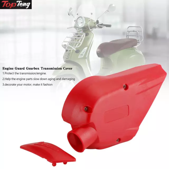 Engine Guard Gearbox Transmission Cover Fit For Vespa Sprint Primavera 150 Red